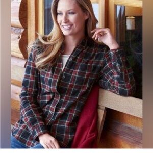 Super Soft LL Bean Relaxed Fit Plaid Button Down Flannel Size M